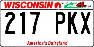 WI license plate 217PKX