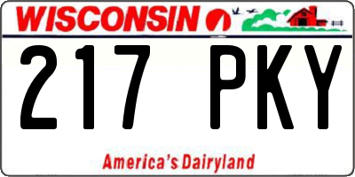 WI license plate 217PKY