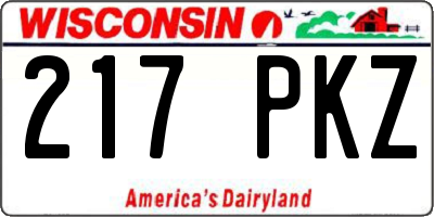WI license plate 217PKZ