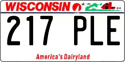 WI license plate 217PLE