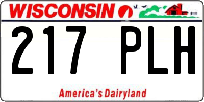 WI license plate 217PLH