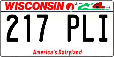 WI license plate 217PLI