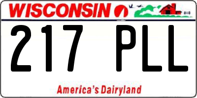 WI license plate 217PLL