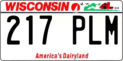 WI license plate 217PLM