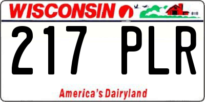 WI license plate 217PLR