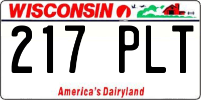 WI license plate 217PLT