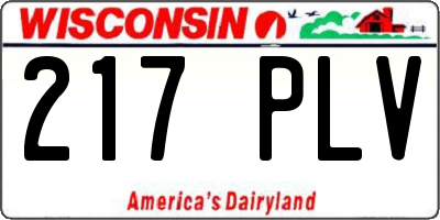 WI license plate 217PLV