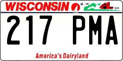WI license plate 217PMA