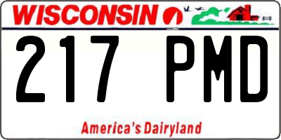 WI license plate 217PMD