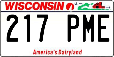 WI license plate 217PME