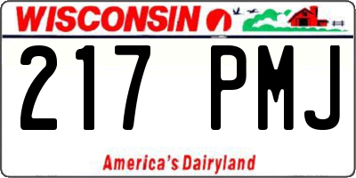 WI license plate 217PMJ