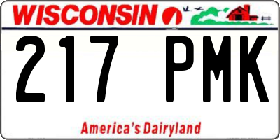 WI license plate 217PMK