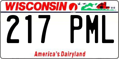 WI license plate 217PML