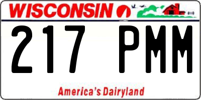 WI license plate 217PMM