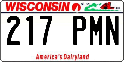 WI license plate 217PMN