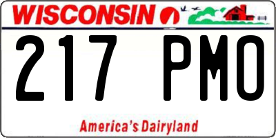WI license plate 217PMO