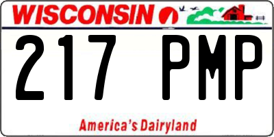WI license plate 217PMP