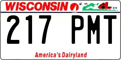 WI license plate 217PMT