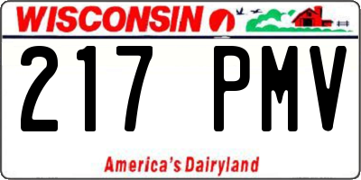 WI license plate 217PMV