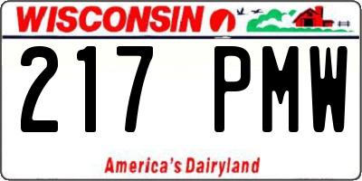 WI license plate 217PMW