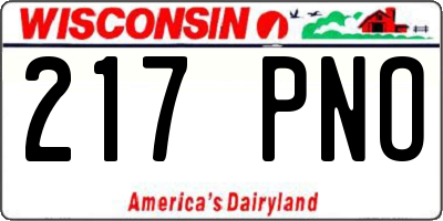 WI license plate 217PNO