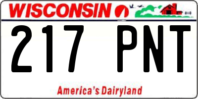 WI license plate 217PNT