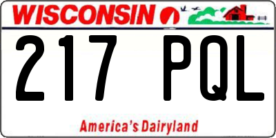 WI license plate 217PQL