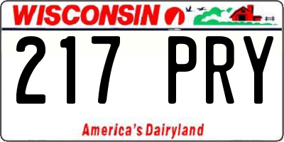 WI license plate 217PRY