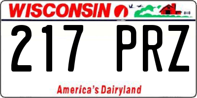 WI license plate 217PRZ