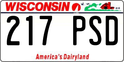 WI license plate 217PSD