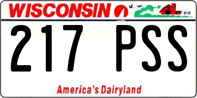 WI license plate 217PSS