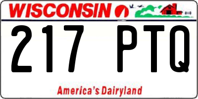 WI license plate 217PTQ
