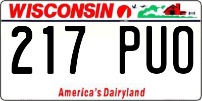 WI license plate 217PUO