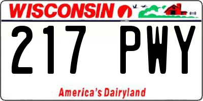 WI license plate 217PWY