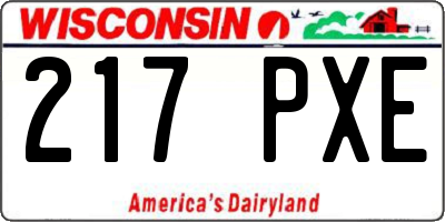 WI license plate 217PXE