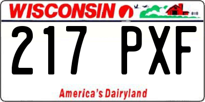 WI license plate 217PXF