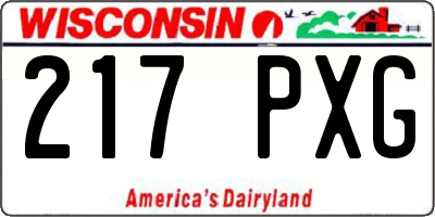 WI license plate 217PXG