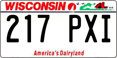 WI license plate 217PXI