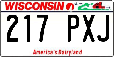 WI license plate 217PXJ