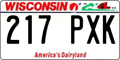 WI license plate 217PXK