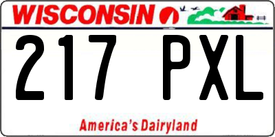 WI license plate 217PXL