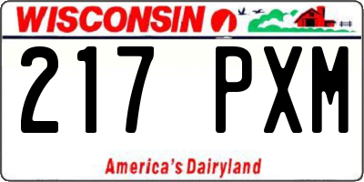 WI license plate 217PXM