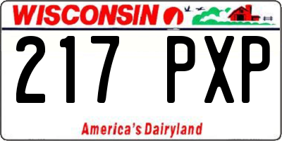 WI license plate 217PXP