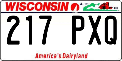 WI license plate 217PXQ
