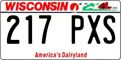 WI license plate 217PXS