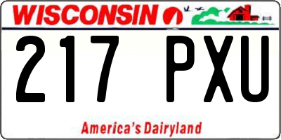 WI license plate 217PXU