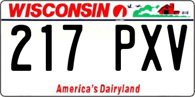 WI license plate 217PXV