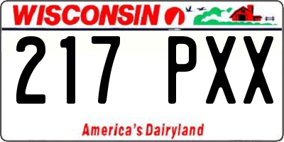 WI license plate 217PXX