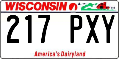 WI license plate 217PXY