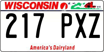 WI license plate 217PXZ